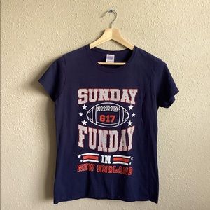 Blue “Sunday Funday” New England T-shirt size Large